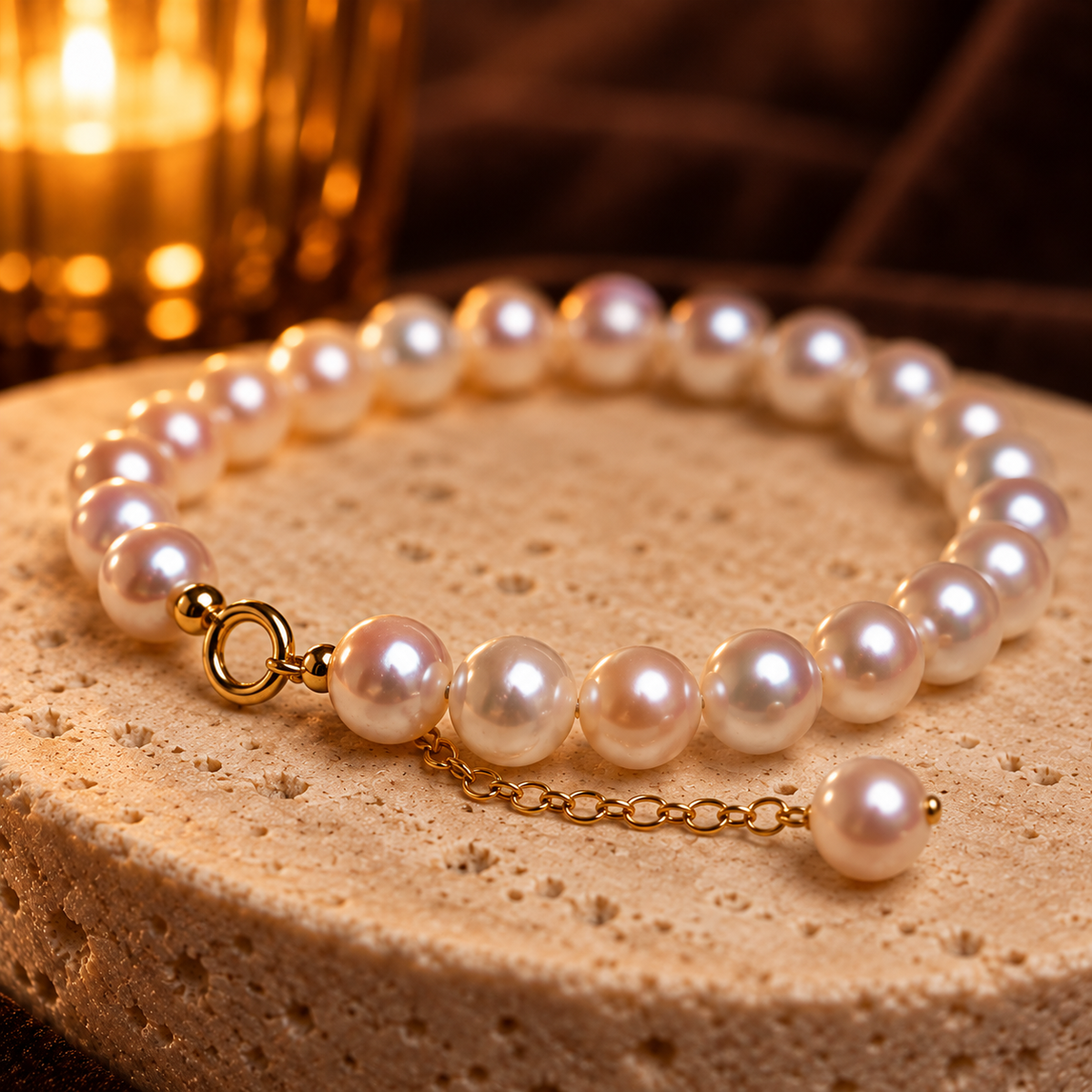 close up pearls clasp